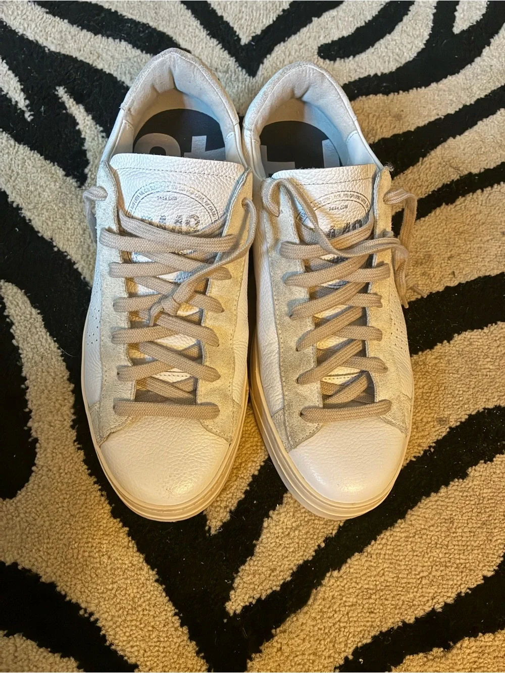 P448 Men’s Off-White and Light Gray Low-Top Sneakers
